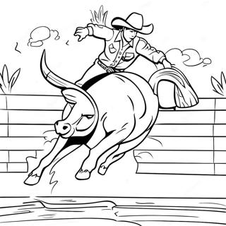 Action Packed Bull Rider Coloring Page 126887-60519