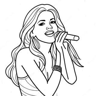 Shakira Singing On Stage Coloring Page 127012-60606