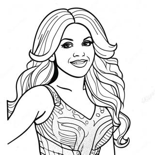 Shakira In A Sparkly Outfit Coloring Page 127014-60615