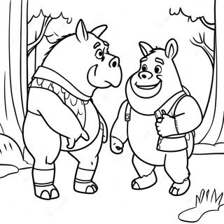 Shrek And Donkey Adventure Coloring Page 127038-60625