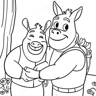 Shrek And Donkey Adventure Coloring Page 127038-60626