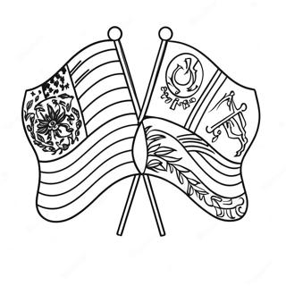 Hispanic Flags Coloring Pages