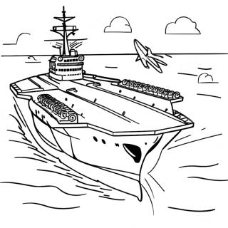 Military Aircraft Carrier Coloring Page 127192-60748