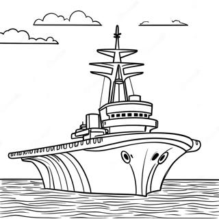 Aircraft Carrier At Sea Coloring Page 127194-60755