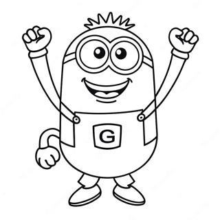 Happy Purple Minion Coloring Page 127372-60885