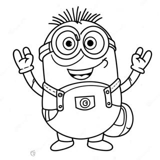 Happy Purple Minion Coloring Page 127372-60886