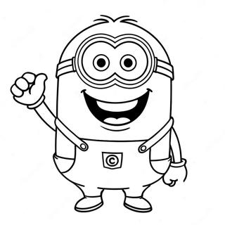 Happy Purple Minion Coloring Page 127372-60888