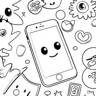 Iphone Surrounded By Fun Stickers Coloring Page 127425-60934