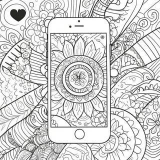 Iphone With Colorful Background Patterns Coloring Page 127426-60940