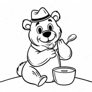 Yogi Bear Eating Honey Coloring Page 127504-61125