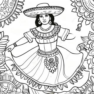 Traditional Mexican Dancer Coloring Page 127582-61057