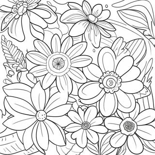Beautiful Blooming Flowers Coloring Page 127607-61076