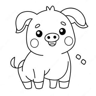 Kawaii Cute Pig Coloring Page 127706-61270