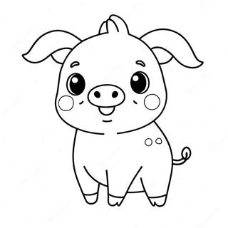 Kawaii Cute Pig Coloring Page 127706-61271