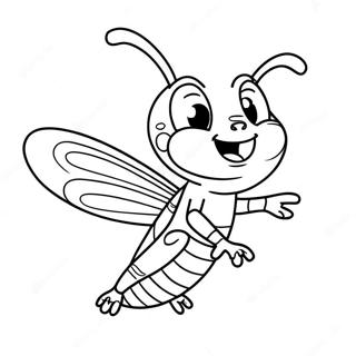 Cute Grasshopper Jumping Coloring Page 127761 61328