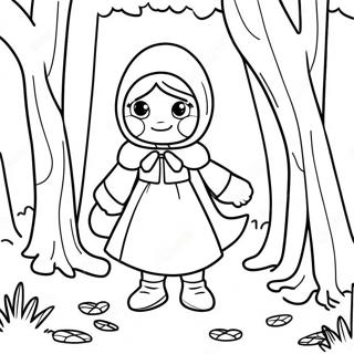 Brave Little Red Riding Hood In The Forest Coloring Page 127812 61362