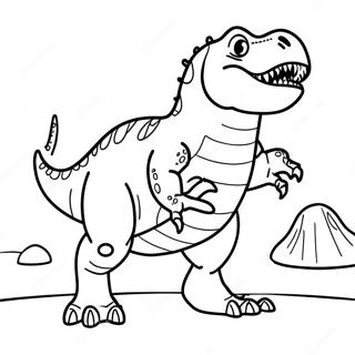 Colorful T Rex Roaring Coloring Page 1278-1564