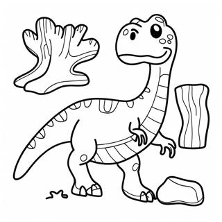 Dinosaur Fossil Coloring Pages