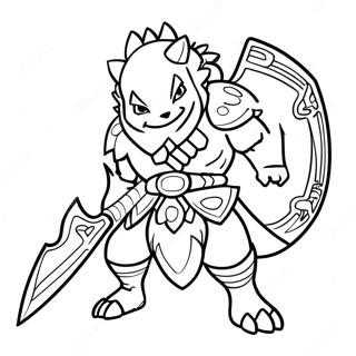 Courageous Monster Hunter With Sword Coloring Page 128123-61606