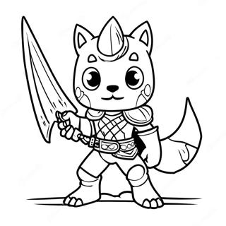 Courageous Monster Hunter With Sword Coloring Page 128123-61608