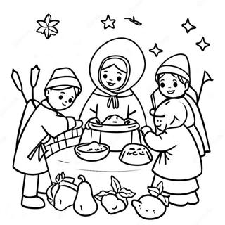 Traditional Las Posadas Scene Coloring Page 128174-61644
