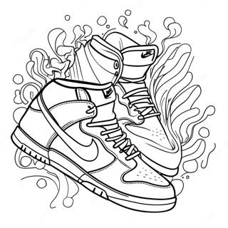Nike Dunks With Graffiti Art Coloring Page 128200-61667