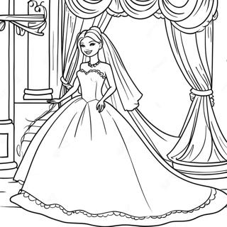 Barbie In A Beautiful Wedding Dress Coloring Page 128402-61818
