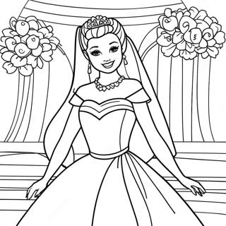 Barbie In A Beautiful Wedding Dress Coloring Page 128402-61820