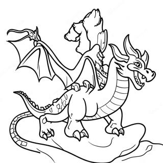 Powerful Dragon Master And Dragon Coloring Page 128430-61845