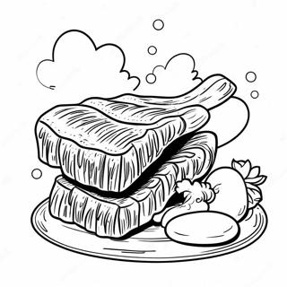 Delicious Bbq Ribs Coloring Page 128480-61877