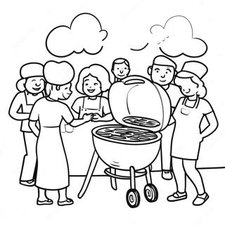 Colorful Bbq Party Scene Coloring Page 128481 61883