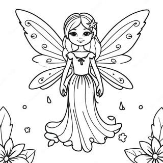 Enchanting Gothic Fairy In Moonlight Coloring Page 128531-61914