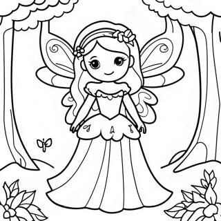Elegant Gothic Fairy In Forest Coloring Page 128533-61922