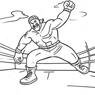 Exciting Wwe Wrestler Jumping On Opponent Coloring Page 128583-61953