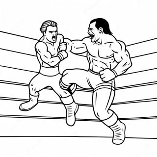 Exciting Wwe Wrestler Jumping On Opponent Coloring Page 128583-61956