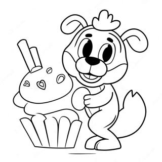 Chica Fnaf With Cupcake Coloring Page 128636-61994