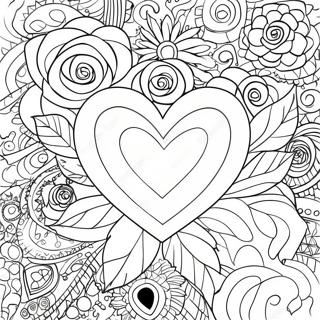 Love Heart Rose Coloring Page 128918-62211