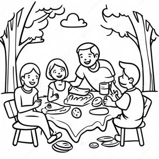 Joyful Family Picnic Coloring Page 128946-62239