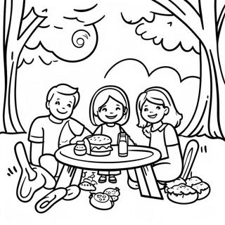 Joyful Family Picnic Coloring Page 128946-62240