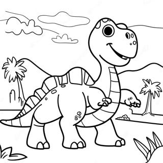 Colorful Dino Ranch Scene Coloring Page 128972-62262