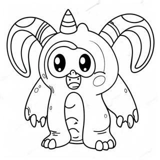 Funny Monster Ears Coloring Page 129023-62303