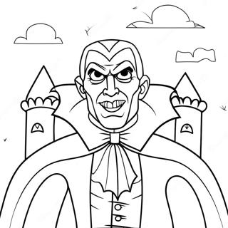 Scary Dracula In A Castle Coloring Page 129098-62353