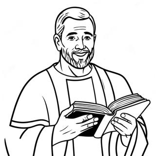 Pastor With Bible Coloring Page 129280-62508