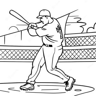 Mike Trout Swinging Bat Coloring Page 129302-62514