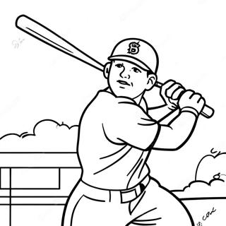 Mike Trout Swinging Bat Coloring Page 129302-62515