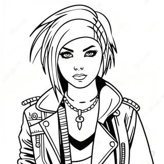 Edgy Punk Goth Fashion Coloring Page 129330-62543