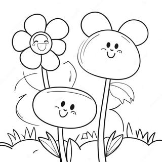 Cute Cartoon Flowers Coloring Page 129355-62564