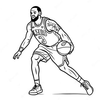 Lebron James In Action Coloring Page 129380 62583