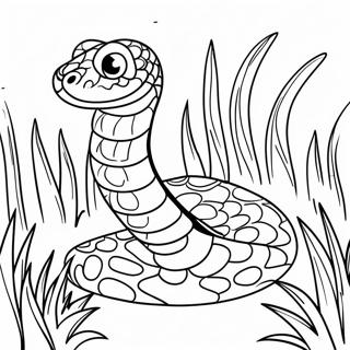 Colorful Snake Slithering Through Grass Coloring Page 12940-2825