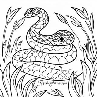 Colorful Snake Slithering Through Grass Coloring Page 12940-2826